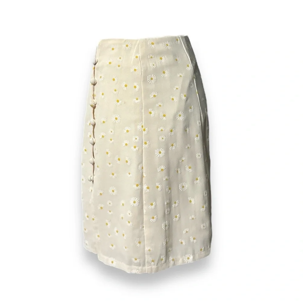PRINCESS POLLY Beige Daisy Fernie Mini Pencil Skirt